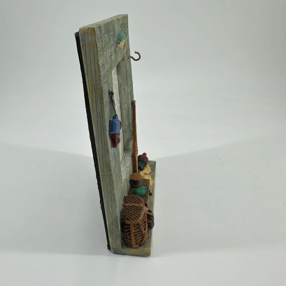 Rustic Fishing Lake House 3D Resin Photo Frame 3.5x5 Cabin Lodge Decor